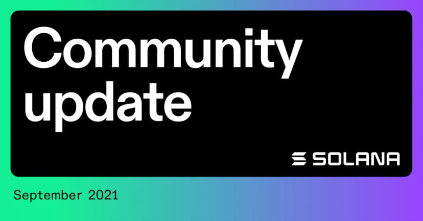 Monthly community update | September 2021