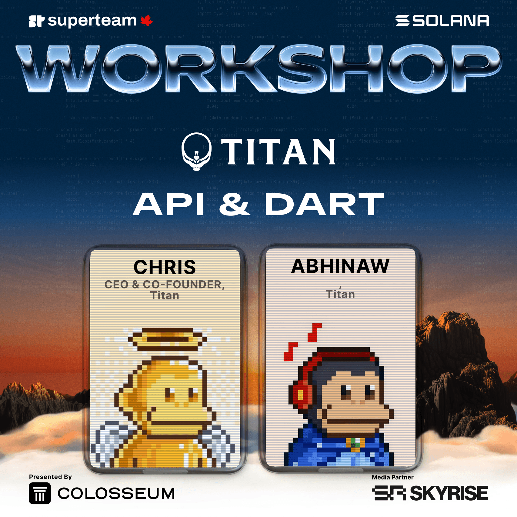 Titan API & DART: Workshop for FRONTIER Builders