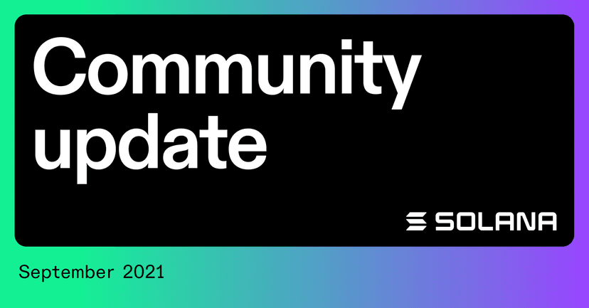Monthly community update | September 2021