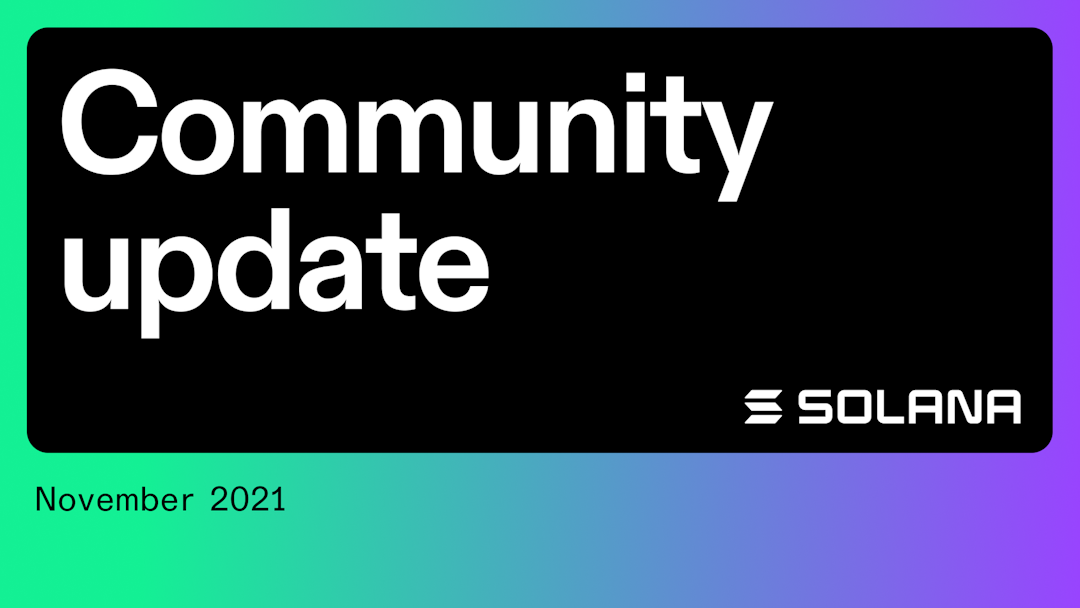 Monthly community update | November 2021