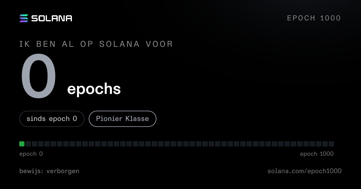 Solana age card: 0 epochs on Solana, Settler Class