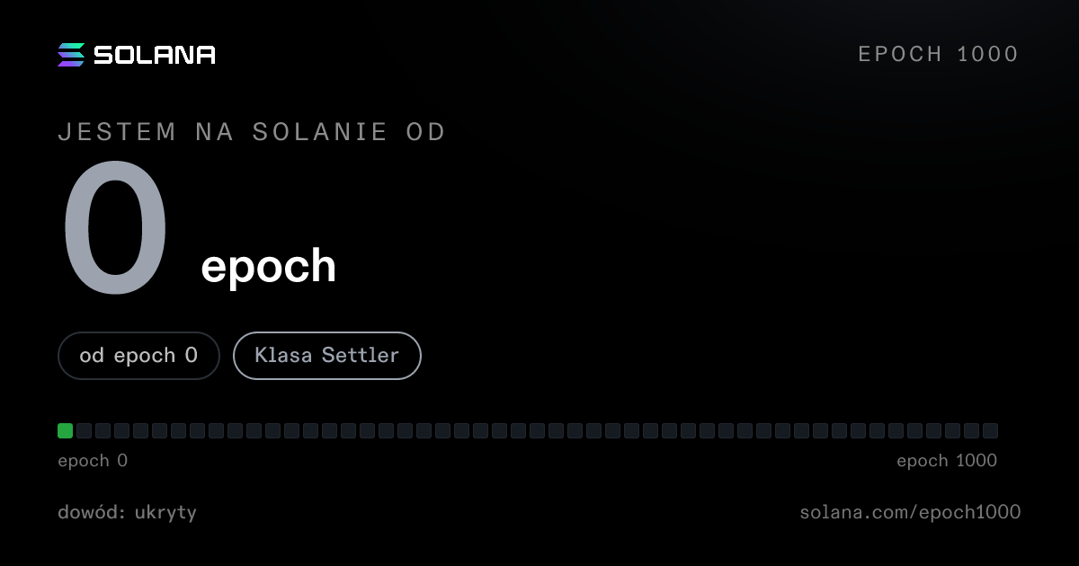 Solana age card: 0 epochs on Solana, Settler Class