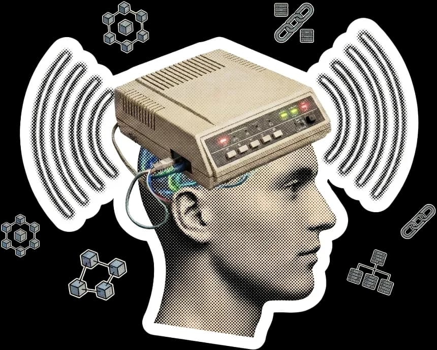 A modem replacing a person's brain