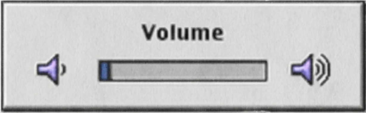 A volume slider collage