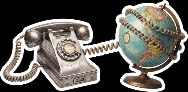 Payphone and globe collage